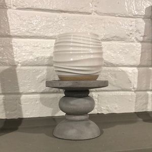 Gray candle stand